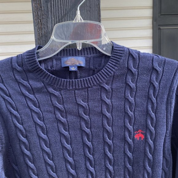 Brooks Brothers Navy Cable Knit Sweater. Size S - Picture 2 of 4